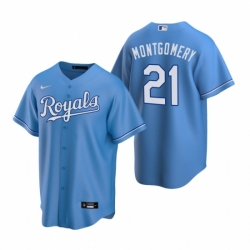 Mens Nike Kansas City Royals 21 Mike Montgomery Light Blue Alternate Stitched Baseball Jersey