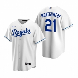 Mens Nike Kansas City Royals 21 Mike Montgomery White Home Stitched Baseball Jersey