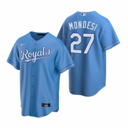 Mens Nike Kansas City Royals 27 Adalberto Mondesi Light Blue Alternate Stitched Baseball Jersey