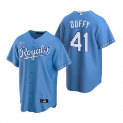 Mens Nike Kansas City Royals 41 Danny Duffy Light Blue Alternate Stitched Baseball Jerse