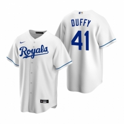 Mens Nike Kansas City Royals 41 Danny Duffy White Home Stitched Baseball Jerse