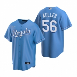 Mens Nike Kansas City Royals 56 Brad Keller Light Blue Alternate Stitched Baseball Jersey