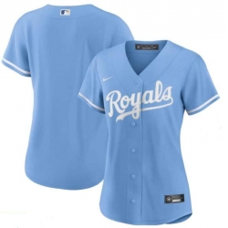 Women Kansas City Royals Blank Light Blue Cool Base Jersey