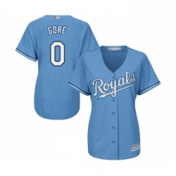 Womens Kansas City Royals 0 Terrance Gore Authentic Light Blue Alternate 1 Cool Base Baseball Jersey 