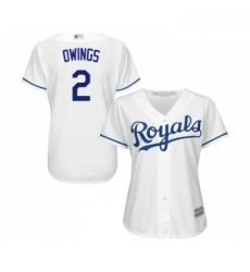 Womens Kansas City Royals 2 Chris Owings Replica White Home Cool Base Baseball Jersey 
