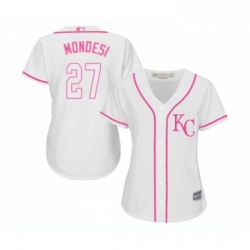 Womens Kansas City Royals 27 Adalberto Mondesi Replica White Fashion Cool Base Baseball Jersey 