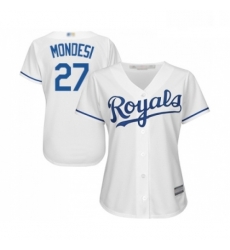 Womens Kansas City Royals 27 Raul Mondesi Replica White Home Cool Base Baseball Jersey 