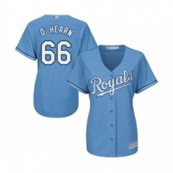 Womens Kansas City Royals 66 Ryan O Hearn Replica Light Blue Alternate 1 Cool Base Baseball Jersey 