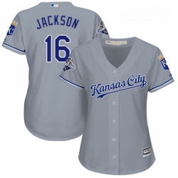 Womens Majestic Kansas City Royals 16 Bo Jackson Authentic Grey Road Cool Base MLB Jersey