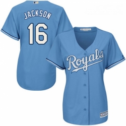 Womens Majestic Kansas City Royals 16 Bo Jackson Replica Light Blue Alternate 1 Cool Base MLB Jersey