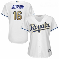 Womens Majestic Kansas City Royals 16 Bo Jackson Replica White Home Cool Base MLB Jersey