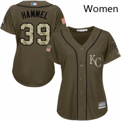 Womens Majestic Kansas City Royals 39 Jason Hammel Authentic Green Salute to Service MLB Jersey