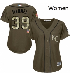 Womens Majestic Kansas City Royals 39 Jason Hammel Replica Green Salute to Service MLB Jersey