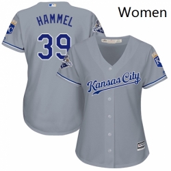 Womens Majestic Kansas City Royals 39 Jason Hammel Replica Grey Road Cool Base MLB Jersey