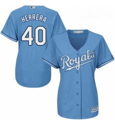 Womens Majestic Kansas City Royals 40 Kelvin Herrera Replica Light Blue Alternate 1 Cool Base MLB Jersey
