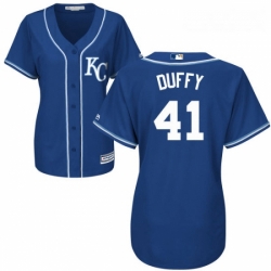 Womens Majestic Kansas City Royals 41 Danny Duffy Authentic Blue Alternate 2 Cool Base MLB Jersey