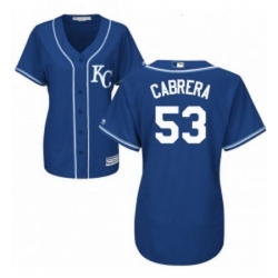 Womens Majestic Kansas City Royals 53 Melky Cabrera Authentic Blue Alternate 2 Cool Base MLB Jersey 