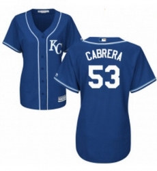 Womens Majestic Kansas City Royals 53 Melky Cabrera Replica Blue Alternate 2 Cool Base MLB Jersey 