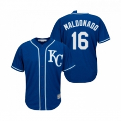 Youth Kansas City Royals 16 Martin Maldonado Replica Blue Alternate 2 Cool Base Baseball Jersey 