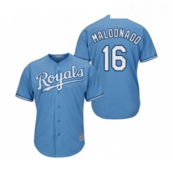 Youth Kansas City Royals 16 Martin Maldonado Replica Light Blue Alternate 1 Cool Base Baseball Jersey 