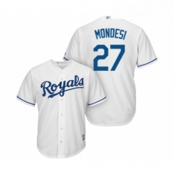 Youth Kansas City Royals 27 Adalberto Mondesi Replica White Home Cool Base Baseball Jersey 
