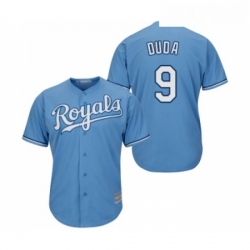 Youth Kansas City Royals 9 Lucas Duda Replica Light Blue Alternate 1 Cool Base Baseball Jersey 