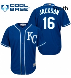 Youth Majestic Kansas City Royals 16 Bo Jackson Replica Blue Alternate 2 Cool Base MLB Jersey