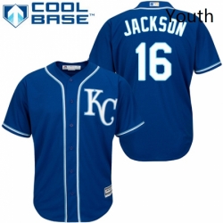Youth Majestic Kansas City Royals 16 Bo Jackson Replica Blue Alternate 2 Cool Base MLB Jersey