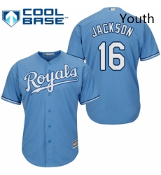 Youth Majestic Kansas City Royals 16 Bo Jackson Replica Light Blue Alternate 1 Cool Base MLB Jersey