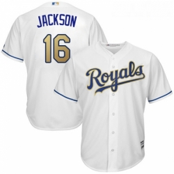 Youth Majestic Kansas City Royals 16 Bo Jackson Replica White Home Cool Base MLB Jersey