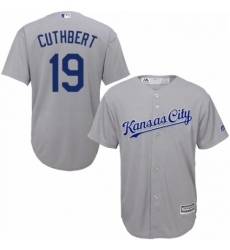 Youth Majestic Kansas City Royals 19 Cheslor Cuthbert Authentic Grey Road Cool Base MLB Jersey 