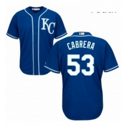 Youth Majestic Kansas City Royals 53 Melky Cabrera Authentic Blue Alternate 2 Cool Base MLB Jersey 