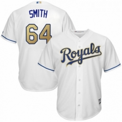 Youth Majestic Kansas City Royals 64 Burch Smith Authentic White Home Cool Base MLB Jersey 