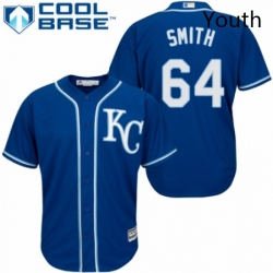 Youth Majestic Kansas City Royals 64 Burch Smith Replica Blue Alternate 2 Cool Base MLB Jersey 