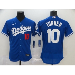 Dodgers 10 Justin Turner Royal 2020 Nike Flexbase Jersey