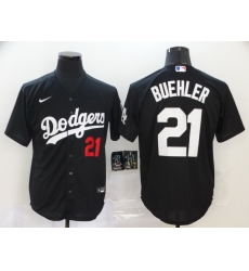 Dodgers 21 Walker Buehler Black 2020 Nike Cool Base Jersey