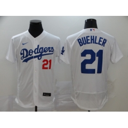 Dodgers 21 Walker Buehler White 2020 Nike Flexbase Jersey