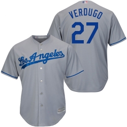 Dodgers 27 Alex Verdugo Grey New Cool Base Stitched Baseball Jersey