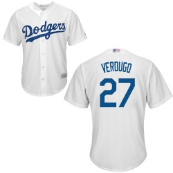 Dodgers 27 Alex Verdugo White New Cool Base Stitched Baseball Jersey