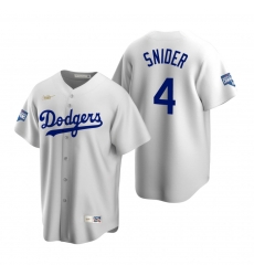Men Brooklyn Los Angeles Dodgers 4 Duke Snider White 2020 World Series Champions Cooperstown Collection Jersey