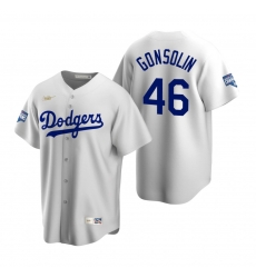 Men Brooklyn Los Angeles Dodgers 46 Tony Gonsolin White 2020 World Series Champions Cooperstown Collection Jersey