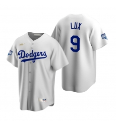 Men Brooklyn Los Angeles Dodgers 9 Gavin Lux White 2020 World Series Champions Cooperstown Collection Jersey