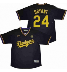Men Dodgers 24 Kobe Bryant Black Pull Over Cool Base Stitched MLB Jersey