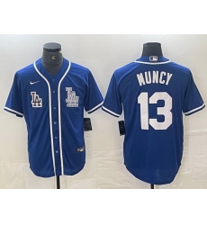 Men Los Angeles Dodgers 13 Max Muncy Blue Cool Base Stitched Baseball Jersey