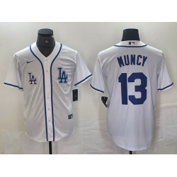 Men Los Angeles Dodgers 13 Max Muncy White Cool Base Stitched Baseball Jersey