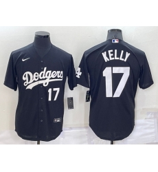 Men Los Angeles Dodgers 17 Joe Kelly Black Cool Base Stitched Baseball Jerseyy