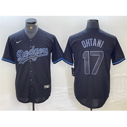 Men Los Angeles Dodgers 17 Shohei Ohtani Black Cool Base Stitched Baseball Jersey 5