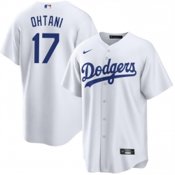 Men Los Angeles Dodgers 17 Shohei Ohtani White Cool Base Stitched Jersey