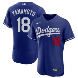 Men Los Angeles Dodgers 18 Yoshinobu Yamamoto Royal 2023 Flex Base Stitched Baseball Jersey