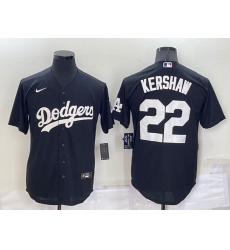 Men Los Angeles Dodgers 22 Clayton Kershaw Black Cool Base Stitched Baseball Jerseyy